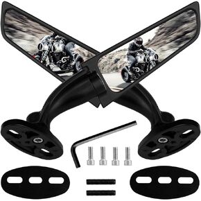 Ninja 400 Mirror Compatible with Kawasaki Ninja 400 250 300 650 ZX6R ZX10R H4，Honda CBR600RR CBR250RR CBR1000R，Yamaha R1 R3 R15 R25 R125 YZF600R，Ducati Adjustable Rotating Side Mirrors