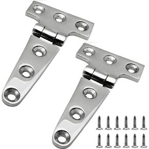 SHENGHUISS Boat Door T Hinge Strap Marine Grade Hatch Hinge Stainless Steel 316 6 Holes Casting Hinge w/Fasteners for Boat, RVs