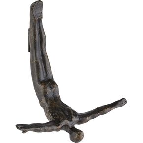 Global Views Wall Diver-Bronze, 4.00" x 10.25"