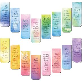 48 Pcs Bible Verse Magnetic Bookmarks Inspirational Scripture Christian Book Markers Religious Motivational Encouragement Flower Page Clips Presents for Women School Office Supplies
