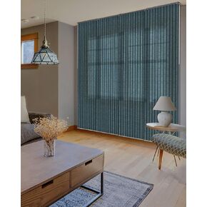 GoDear Design Adjustable Sliding Panel Track Blinds, Patio Door Blinds, Vertical Window Blinds, Extendable Track from 45.8" to 86" W, Trimmable Panel Curtains Up to 96", Light Filtering, Flat White