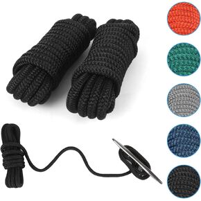 Dock Lines 15' x 3/8" Double Braided Marine Mooring Ropes, Boat Ropes for Docking with 12'' Eyelet Premium Dock Lines for Boats