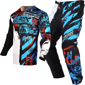 موتوكروس جيرسي بانت كومبو رجالي MX Gear Set ركوب الخيل أسود أزرق الترابية دراجة الطرق الوعرة سباق الكبار