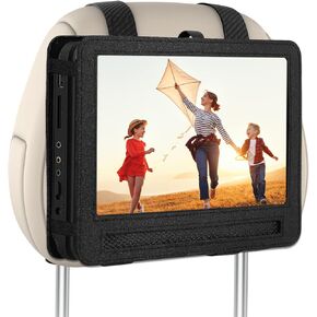 Portable DVD Player Headrest Mount Holder Car Headrest Mount Holder Strap Case for Swivel & Flip Style Portable DVD Player with 10 inch to 10.5 inch Screen (CZB1012)