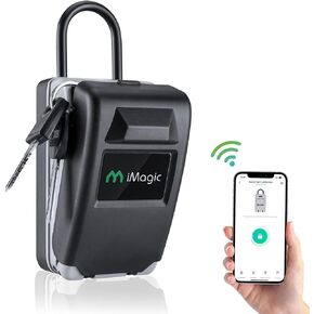 Bluetooth Key Lock Box Wall Mounted, Safe Key Holder with Combination Lock for Outside, Portable Smart Security Door Lockbox for House Key Storage in Saudi Arabia