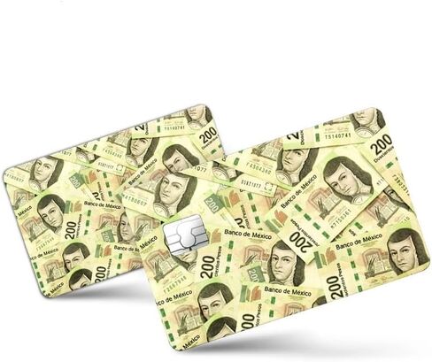 قطعتان من غلاف بطاقة أموال المكسيك للعب | النقل، بطاقة المفتاح، بطاقة الخصم، ملصق بطاقة الائتمان | تغطية وتخصيص البطاقة المصرفية | لا يوجد فقاعات، غطاء بطاقة نحيف ومقاوم للماء in Kuwait