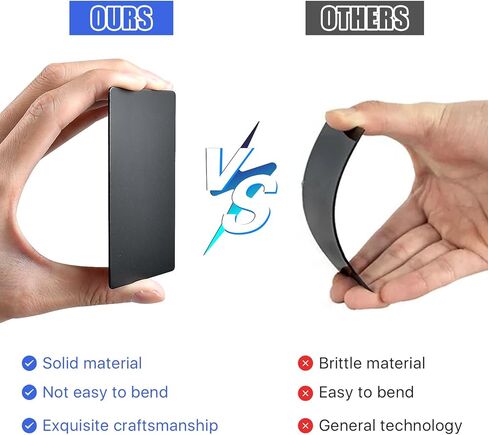 15 Pcs Blank Metal Business Cards, 1 mm Thick Anodized Aluminum Plaque Plate Cards for House Office Customer DIY Gift, 86 x 54 mm Metal Laser Engraving Cards (Black, Blank) in Kuwait