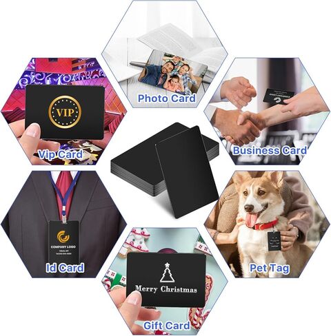 15 Pcs Blank Metal Business Cards, 1 mm Thick Anodized Aluminum Plaque Plate Cards for House Office Customer DIY Gift, 86 x 54 mm Metal Laser Engraving Cards (Black, Blank) in Kuwait