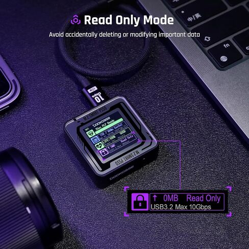 حاوية DOCKCASE Pocket M.2 2230 NVMe SSD، تدعم 3s PLP تمنع فقدان البيانات، USB 3.2 Gen 2 Type-C (10 جيجابت في الثانية)، تناسب NVMe PCIe، حصريًا للحجم 2230، تدعم M-Key B+M Key UASP in Kuwait