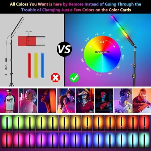 2 حزمة RGB LED عصا عصا إضاءة الفيديو، مجموعات إضاءة استوديو التصوير الفوتوغرافي مع حامل ثلاثي القوائم وجهاز التحكم عن بعد، عصا إضاءة التصوير الفوتوغرافي الخافتة 36 لونًا 3000K-6000K in Saudi Arabia