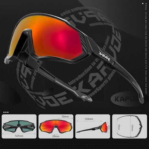 نظارات KAPVOE لركوب الدراجات، نظارات شمسية مستقطبة رياضية، نظارات الدراجة الجبلية MTB للرجال والنساء، دراجة الطريق BMX، الجري والصيد والجولف in Saudi Arabia