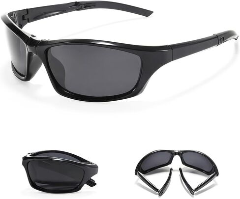 Folding Sunglasses for Women Men, Polarized Easy Carry Sports Sunglasses for Cycling UV Protection Sun Shades in Saudi Arabia