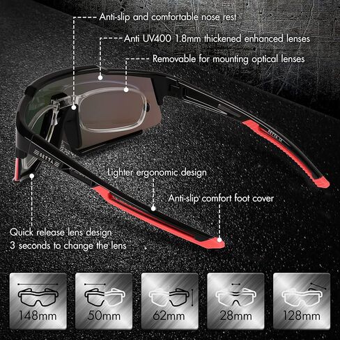 Polarized Cycling Sunglasses for Men Women with 4 Interchangeable Lenses MTB Glasses UV Protection Running Fishing in Saudi Arabia