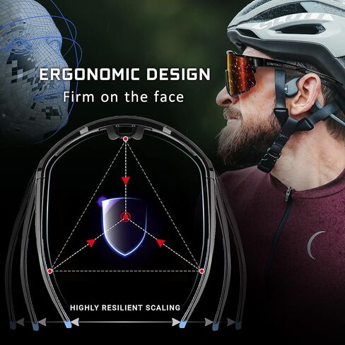 Polarized Cycling Sunglasses for Men Women with 4 Interchangeable Lenses MTB Glasses UV Protection Running Fishing in Saudi Arabia