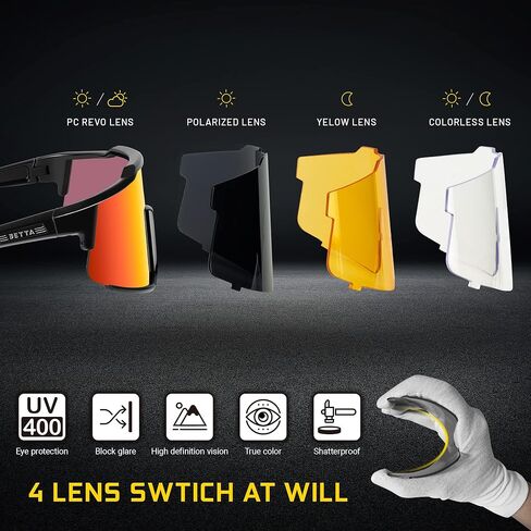 Polarized Cycling Sunglasses for Men Women with 4 Interchangeable Lenses MTB Glasses UV Protection Running Fishing in Saudi Arabia
