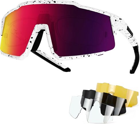Polarized Cycling Sunglasses for Men Women with 4 Interchangeable Lenses MTB Glasses UV Protection Running Fishing in Saudi Arabia