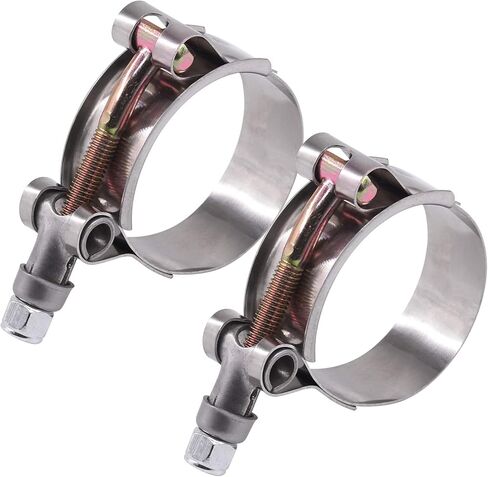 Glarks 2Pcs 38-43mm Stainless Steel T-Bolt Hose Clamps Turbo Intake Soft Hose Intercooler Clamps (38-43mm) in Kuwait