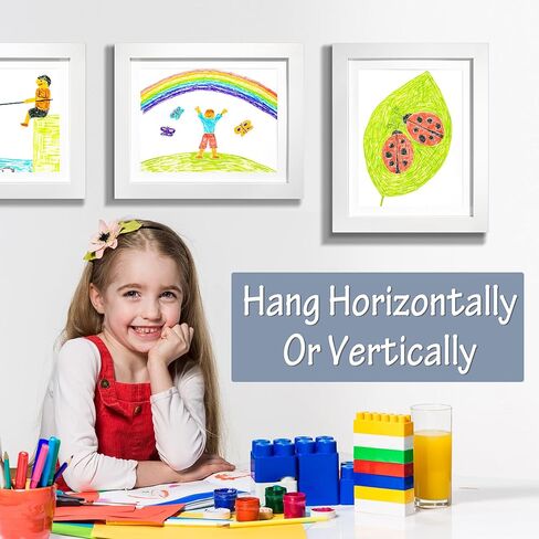 LaVie Home 10x12.5 Kids Art Frame 2 Packs Black Art Frame for Kids Artwork Changeable- Displays10x12.5 Without Mat, Horizontal and Vertical Wall Mount for Children Art Projects in Kuwait