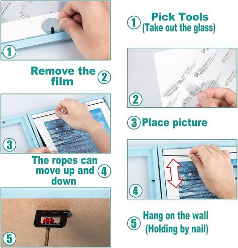 2-حزمة إطار صورة للأطفال عمل فني يناسب A4 8.5x11 إلى 10x12.5 تخزين فني قابل للتغيير مع حصيرة يحمل 80 قطعة من إطارات الفتح الأمامية لحرف رسم حائط غرفة الأطفال باللون الأسود in Kuwait
