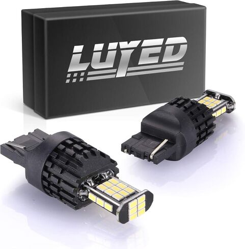 مصابيح LUYED 7440 احتياطية، 2 × 1600 لومن ساطعة للغاية 7440 T20 3020 30-EX شرائح LED لمبات LED تستخدم للأضواء العكسية الاحتياطية، أبيض زينون in Saudi Arabia