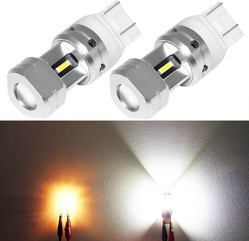 PHINLION 3600 Lumens 7443 7440 7441 T20 W21W LED مصابيح احتياطية مع جهاز عرض للنسخ الاحتياطي لأضواء الفرامل DRL العكسية، 6000K زينون أبيض in Kuwait