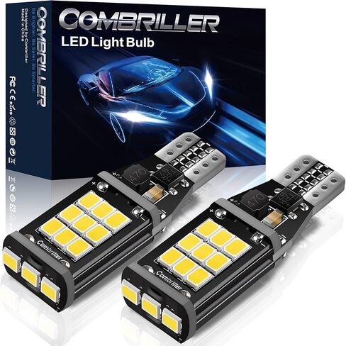 مصابيح LED Combriller 912 921 للنسخ الاحتياطي لمبات الضوء العكسي خالية من الأخطاء T15 906 W16W لمبات إضاءة احتياطية للشاحنة فائقة السطوع 6500K أبيض 2835 21-SMD 921 LED لمبة حزمة من 2 in Kuwait