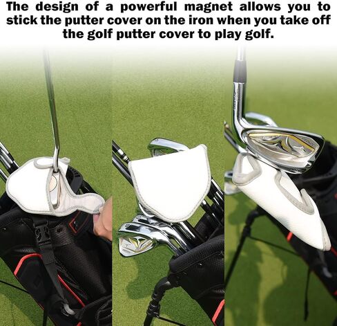 BIG TEETH Small Golf Putter Cover Half Mallet Mini Golf Headcover Club Head Protector Magnetic Closure, Center Shaf & Heel Shafted Putter Headcover for Scotty Cameron Taylormade Odyssey 2 Ball in Saudi Arabia