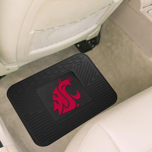FANMATS 12780 NCAA Washington State Cougars سجادات السيارة للصف الخلفي - مجموعة من قطعتين، 14 بوصة. × 17 بوصة، حماية من جميع الأحوال الجوية، ملاءمة عالمية، تصميم خزان عميق، شعار الفريق المصبوب in Saudi Arabia