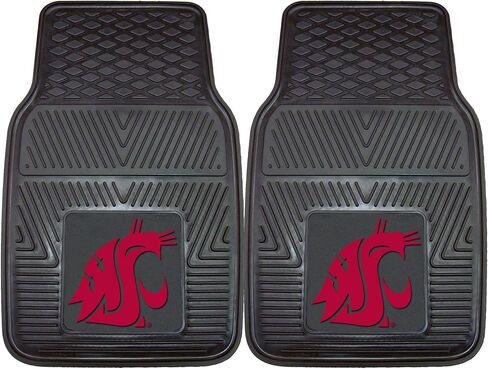 FANMATS 12780 NCAA Washington State Cougars سجادات السيارة للصف الخلفي - مجموعة من قطعتين، 14 بوصة. × 17 بوصة، حماية من جميع الأحوال الجوية، ملاءمة عالمية، تصميم خزان عميق، شعار الفريق المصبوب in Saudi Arabia