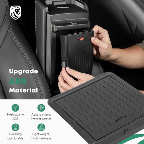 صندوق تخزين مسند الذراع المخفي من YHTAUTO مناسب لطراز Tesla 3 2017-2023 والطراز Y 2020-2024، صندوق تخزين منظم لوحدة التحكم المركزية مع فتحة مغناطيسية وإغلاق - أسود in Kuwait