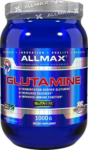 ALLMAX Essentials GLUTAMINE - 1000 g Powder - Fermentation-Derived Glutamine - Increases Recovery & Supports Immune System - Gluten Free & Vegan - 200 Servings in Saudi Arabia