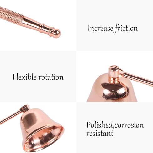 Candle Snuffer, Candlesnuffers Wick Snuffer Candle Accessory with Long Handle for Putting Out Extinguish Candle Wicks Flame Safely (Rose Gold) in Kuwait