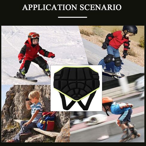 Protective Butt Pad, Children Extreme Sports Hip Pad Hockey Ski Snow Boarding Skate Hip Protection Mat Padded Impact Shorts (Children Under 12 Years Old) in Saudi Arabia