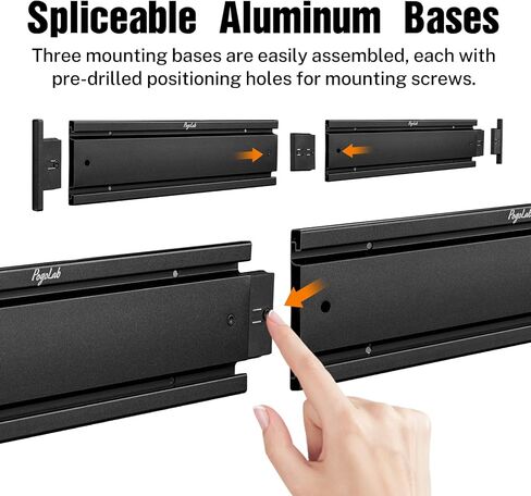 5 حامل جداري للجيتار مع شماعات جيتار قوية للجيتار الصوتي الكهربائي، الجهير، القيثارات المتعددة، البانجو، المندولين، نظام السكك الحديدية المصنوعة من الألومنيوم، أسود in Kuwait