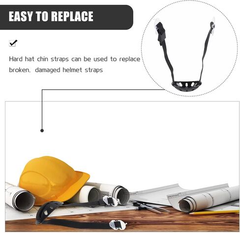 1pcs Universal Hard Hat Chin Strap with Black Elastic Strap and Chin Cup,Adjustable Helmet Chin Strap for General Headwear Protection,Black in Kuwait