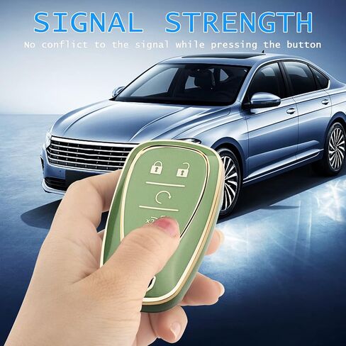 لغطاء مفتاح Chevy Key Fob مع سلسلة مفاتيح، حافظة مفاتيح ناعمة من مادة TPU حماية كاملة لسيارة شيفروليه 2016-2021 Chevy Equinox Malibu Camaro Cruze Blazer Traverse Trax 5 حامل أزرار (أرجواني) in Saudi Arabia