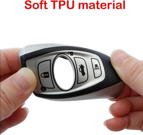 حافظة غطاء مفتاح Subaru Key fob مع سلسلة مفاتيح، حافظة مفاتيح/جلد ناعم من مادة TPU، 4 أزرار تناسب BRZ Legacy Outback Ascent Crosstrek Forester WRX ملحقات السيارة بمفتاح التحكم عن بعد (أحمر) in Saudi Arabia