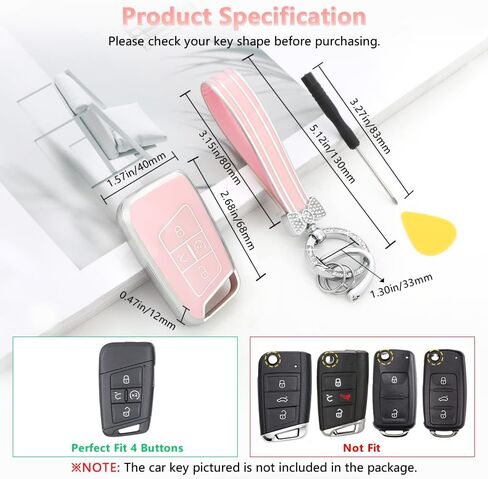 PIFOOG Key Fob Cover for Nissan 5 Button Pink Car Keys Shell Case Bling Keychain Protector Accessories for Altima Sentra Rogue Pathfinder Murano Armada Maxima Versa Soft TPU Girly Women in Kuwait
