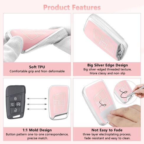 PIFOOG Key Fob Cover for Nissan 5 Button Pink Car Keys Shell Case Bling Keychain Protector Accessories for Altima Sentra Rogue Pathfinder Murano Armada Maxima Versa Soft TPU Girly Women in Kuwait