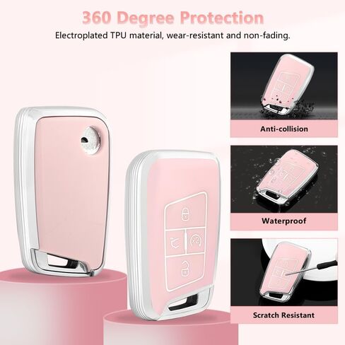 PIFOOG Key Fob Cover for Nissan 5 Button Pink Car Keys Shell Case Bling Keychain Protector Accessories for Altima Sentra Rogue Pathfinder Murano Armada Maxima Versa Soft TPU Girly Women in Kuwait