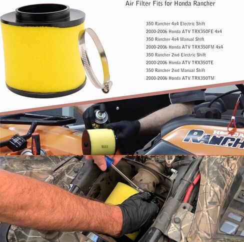 استبدال فلتر الهواء TRX350 17254-HN5-670 مناسب لسيارة Honda Rancher TRX350FE TRX350FM TRX350TE TRX350TM 2000 2001 2002 2003 2004 2005 2006 (مع شمعة إشعال فلتر الزيت) in Kuwait