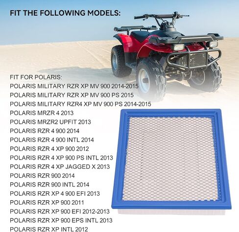 فلتر الهواء 7081622 7081889 متوافق مع Polaris Military RZR 900، RZR 4 900 RZR 900 XP، RZR 900 XP 4 2011-2015، MRZR 4 MRZR2 UPFIT، RZR XP INTL ATV in Saudi Arabia