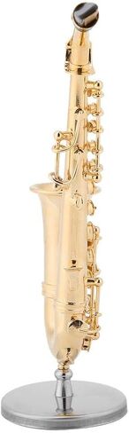 Miniature Alto Saxophone, Mini Saxophone Instrument Model with Gift Box for Home Desk Shelf Music Room Decor Gift Idea in Kuwait