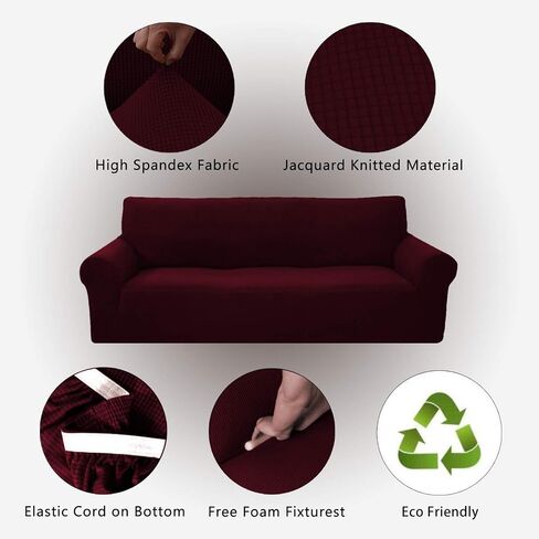 أغطية أريكة وأغطية أريكة من Sapphire Home مكونة من قطعتين، مجموعة أغطية للأريكة والمقعدين، قابلة للتمدد، خالية من التجاعيد، واقي للأثاث، أغطية للأريكة لغرفة المعيشة، ميكروسويد (بيج/رمادي داكن) in Saudi Arabia