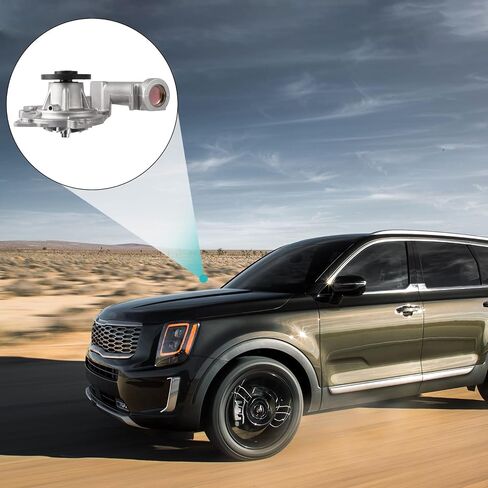 مضخة مياه AW6048 (V6 3.3L 3.5L 3.8L) لسيارة Hyundai Azera Entourage Genesis Palisade Santa Fe Sonata Veracruz، Kia Amanti Borrego Cadenza K900 Sedona Sorento Telluride، 25100-3C100 25100-3C120 in Kuwait