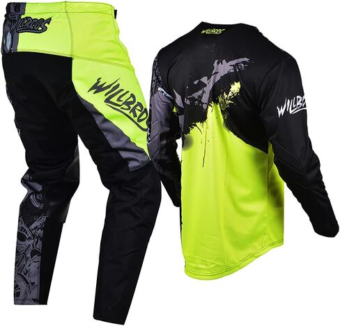 موتوكروس جيرسي بانت كومبو رجالي MX Gear Set ركوب الخيل أسود أزرق الترابية دراجة الطرق الوعرة سباق الكبار in Kuwait
