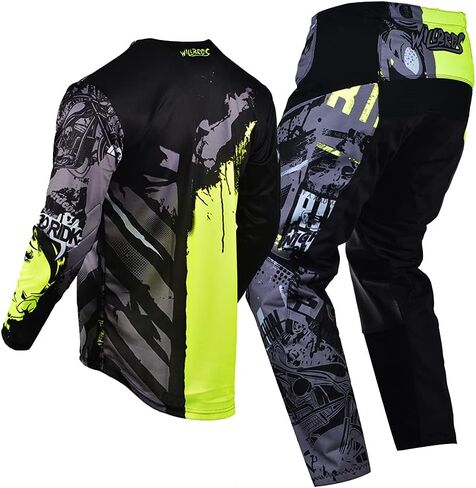 موتوكروس جيرسي بانت كومبو رجالي MX Gear Set ركوب الخيل أسود أزرق الترابية دراجة الطرق الوعرة سباق الكبار in Kuwait
