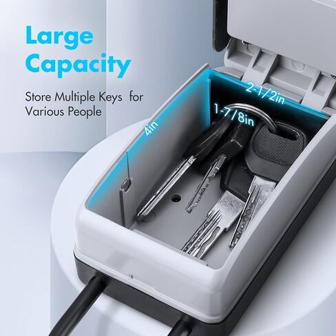 Bluetooth Key Lock Box Wall Mounted, Safe Key Holder with Combination Lock for Outside, Portable Smart Security Door Lockbox for House Key Storage in Saudi Arabia