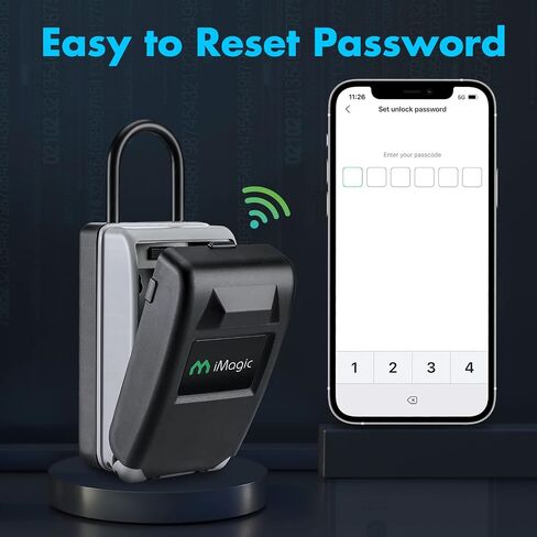 Bluetooth Key Lock Box Wall Mounted, Safe Key Holder with Combination Lock for Outside, Portable Smart Security Door Lockbox for House Key Storage in Saudi Arabia