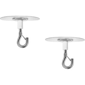 2 PCS Adhesive Ceiling Hook Sturdy Sticky Hook Heavy Duty Self-Stick Ceiling Hooks No Drilling Ceiling Hooks for Kitchen, Bathroom, Office, Plants, Wind Chimes, Lights, and Balloons
